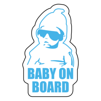 Badass Baby On Board Sticker (Baby Blue)